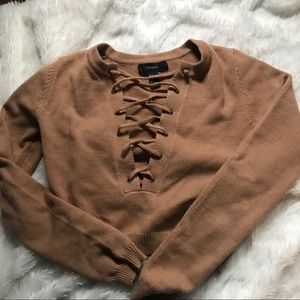 Tan sweater Crop top